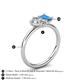 5 - Nadya Pear Shape GIA Certified Diamond & Emerald Shape Blue Topaz 2 Stone Duo Ring 