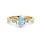 1 - Naomi 1.60 ctw Aquamarine Pear Shape (9x7 mm) accented Natural Diamond Three Stone Women Engagement Ring 