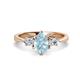 1 - Naomi 1.60 ctw Aquamarine Pear Shape (9x7 mm) accented Natural Diamond Three Stone Women Engagement Ring 