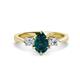 1 - Naomi 2.05 ctw London Blue Topaz Pear Shape (9x7 mm) accented Natural Diamond Three Stone Women Engagement Ring 