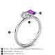 5 - Nadya Pear Shape GIA Certified Diamond & Emerald Shape Amethyst 2 Stone Duo Ring 