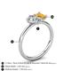 5 - Nadya Pear Shape GIA Certified Diamond & Emerald Shape Citrine 2 Stone Duo Ring 