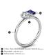 5 - Nadya Pear Shape GIA Certified Diamond & Emerald Shape Iolite 2 Stone Duo Ring 