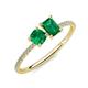 3 - Elyse 6.00 mm Cushion Shape Lab Created Emerald and 7x5 mm Emerald Shape Lab Created Emerald 2 Stone Duo Ring 