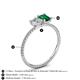 4 - Elyse IGI Certified 6.00 mm Cushion Shape Lab Grown Diamond and 7x5 mm Emerald Shape Lab Created Emerald 2 Stone Duo Ring 