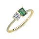 3 - Elyse 6.00 mm Cushion Shape Forever Brilliant Moissanite and 7x5 mm Emerald Shape Lab Created Alexandrite 2 Stone Duo Ring 