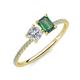 3 - Elyse 6.00 mm Cushion Shape Forever One Moissanite and 7x5 mm Emerald Shape Lab Created Alexandrite 2 Stone Duo Ring 