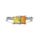 1 - Elyse 6.00 mm Cushion Shape Lab Created Yellow Sapphire and 7x5 mm Emerald Shape Citrine 2 Stone Duo Ring 