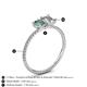 4 - Elyse 6.00 mm Cushion Shape Lab Created Alexandrite and GIA Certified 7x5 mm Emerald Shape Diamond 2 Stone Duo Ring 