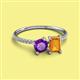 2 - Elyse 6.00 mm Cushion Shape Amethyst and 7x5 mm Emerald Shape Citrine 2 Stone Duo Ring 