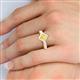 3 - Emilia 6.00 mm Princess Cut Lab Created Yellow Sapphire Solitaire Engagement Ring 