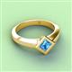 4 - Emilia 6.00 mm Princess Cut Blue Topaz Solitaire Engagement Ring 