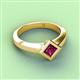 4 - Emilia 6.00 mm Princess Cut Rhodolite Garnet Solitaire Engagement Ring 