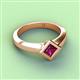 4 - Emilia 6.00 mm Princess Cut Rhodolite Garnet Solitaire Engagement Ring 