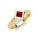 5 - Emilia 6.00 mm Princess Cut Lab Created Ruby Solitaire Engagement Ring 
