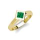5 - Emilia 6.00 mm Princess Cut Lab Created Emerald Solitaire Engagement Ring 