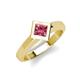 5 - Emilia 6.00 mm Princess Cut Pink Tourmaline Solitaire Engagement Ring 