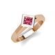 5 - Emilia 6.00 mm Princess Cut Pink Tourmaline Solitaire Engagement Ring 