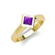 5 - Emilia 6.00 mm Princess Cut Amethyst Solitaire Engagement Ring 