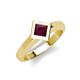 5 - Emilia 6.00 mm Princess Cut Rhodolite Garnet Solitaire Engagement Ring 