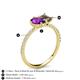 5 - Zahara 9x6 mm Pear Amethyst and 7x5 mm Emerald Cut Smoky Quartz 2 Stone Duo Ring 