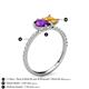 5 - Zahara 9x6 mm Pear Amethyst and 7x5 mm Emerald Cut Citrine 2 Stone Duo Ring 