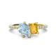 1 - Zahara 9x6 mm Pear Aquamarine and 7x5 mm Emerald Cut Citrine 2 Stone Duo Ring 