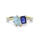 1 - Zahara 9x6 mm Pear Aquamarine and 7x5 mm Emerald Cut Iolite 2 Stone Duo Ring 