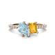 1 - Zahara 9x6 mm Pear Aquamarine and 7x5 mm Emerald Cut Citrine 2 Stone Duo Ring 