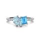 1 - Zahara 9x6 mm Pear Aquamarine and 7x5 mm Emerald Cut Blue Topaz 2 Stone Duo Ring 