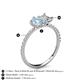 5 - Zahara 9x6 mm Pear Aquamarine and 7x5 mm Emerald Cut Forever One Moissanite 2 Stone Duo Ring 