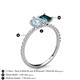 5 - Zahara 9x6 mm Pear Aquamarine and 7x5 mm Emerald Cut London Blue Topaz 2 Stone Duo Ring 