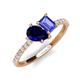 4 - Zahara 9x7 mm Pear Blue Sapphire and 7x5 mm Emerald Cut Tanzanite 2 Stone Duo Ring 