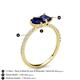 5 - Zahara 9x7 mm Pear Blue Sapphire and 7x5 mm Emerald Cut Iolite 2 Stone Duo Ring 