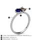 5 - Zahara 9x7 mm Pear Blue Sapphire and 7x5 mm Emerald Cut Smoky Quartz 2 Stone Duo Ring 