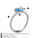 5 - Zahara 9x6 mm Pear Blue Topaz and 7x5 mm Emerald Cut White Sapphire 2 Stone Duo Ring 