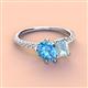 3 - Zahara 9x6 mm Pear Blue Topaz and 7x5 mm Emerald Cut Aquamarine 2 Stone Duo Ring 