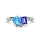 1 - Zahara 9x6 mm Pear Blue Topaz and 7x5 mm Emerald Cut Tanzanite 2 Stone Duo Ring 