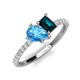 4 - Zahara 9x6 mm Pear Blue Topaz and 7x5 mm Emerald Cut London Blue Topaz 2 Stone Duo Ring 