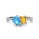 1 - Zahara 9x6 mm Pear Blue Topaz and 7x5 mm Emerald Cut Citrine 2 Stone Duo Ring 