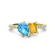 1 - Zahara 9x6 mm Pear Blue Topaz and 7x5 mm Emerald Cut Citrine 2 Stone Duo Ring 