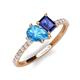 4 - Zahara 9x6 mm Pear Blue Topaz and 7x5 mm Emerald Cut Iolite 2 Stone Duo Ring 