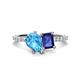 1 - Zahara 9x6 mm Pear Blue Topaz and 7x5 mm Emerald Cut Iolite 2 Stone Duo Ring 