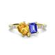 1 - Zahara 9x6 mm Pear Citrine and 7x5 mm Emerald Cut Tanzanite 2 Stone Duo Ring 