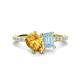 1 - Zahara 9x6 mm Pear Citrine and 7x5 mm Emerald Cut Aquamarine 2 Stone Duo Ring 