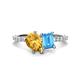 1 - Zahara 9x6 mm Pear Citrine and 7x5 mm Emerald Cut Blue Topaz 2 Stone Duo Ring 