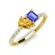 4 - Zahara 9x6 mm Pear Citrine and 7x5 mm Emerald Cut Tanzanite 2 Stone Duo Ring 