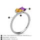 5 - Zahara 9x6 mm Pear Citrine and 7x5 mm Emerald Cut Amethyst 2 Stone Duo Ring 