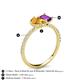 5 - Zahara 9x6 mm Pear Citrine and 7x5 mm Emerald Cut Amethyst 2 Stone Duo Ring 