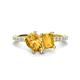 1 - Zahara 9x6 mm Pear and 7x5 mm Emerald Cut Citrine 2 Stone Duo Ring 